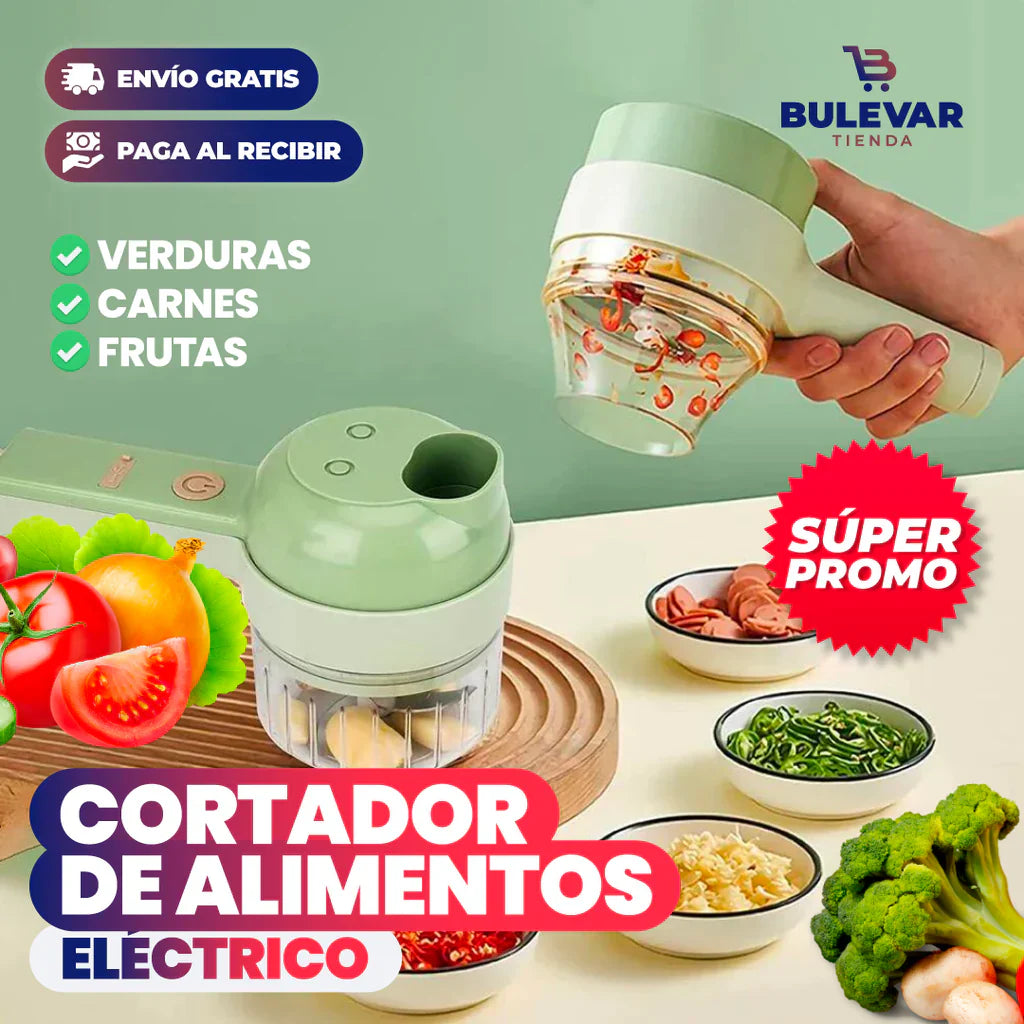 Cortadora eléctrica de verduras y carne 4 en 1